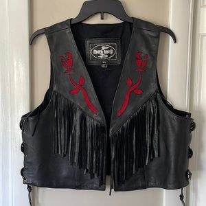River Road Suede and Leather Fringe Vest XL